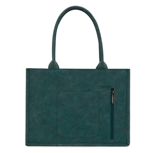 Montana West Embroidered Collection Concealed Carry Tote Wallet Set Turquoise - Picture 3 of 6